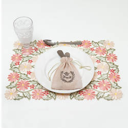 Americano / Toalha de Bandeja Bordada Requinte Luxo 35 x 50 cm 2 pçs - Argivai